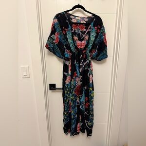 World Market Black Floral Maxi Dress